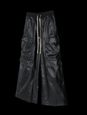 RO Waxed Black Cargos Pants - Genuine Leather Pants "Men" - Dekayed