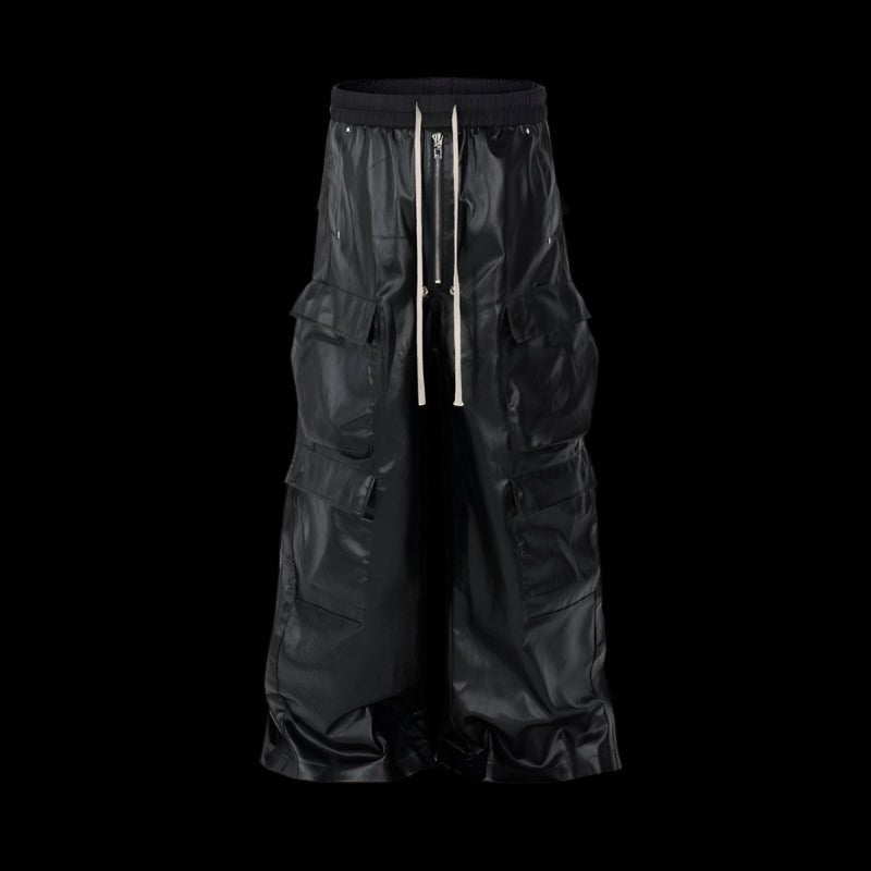 RO Waxed Black Cargos Pants - Genuine Leather Pants "Men" - Dekayed