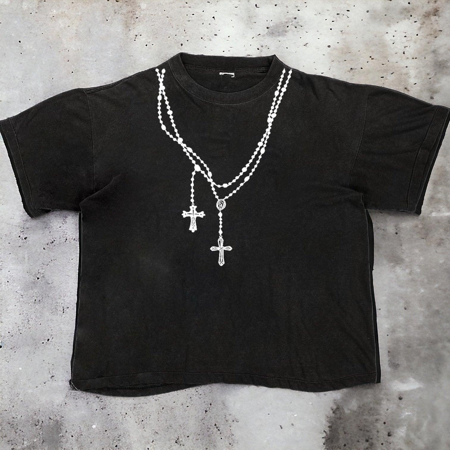 Rosary tattoo heavy Tee - Dekayed