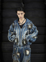 Rustic Rebel Distressed Denim Jacket - Dekayed