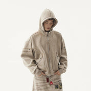 "Sand Storm" Velvet Silhouette Cardigan Jacket - Dekayed