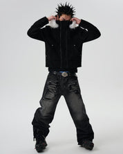 SGW Woolen Fox Fur Fleece Jacket - Dekayed