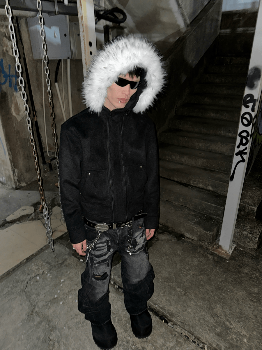 SGW Woolen Fox Fur Fleece Jacket - Dekayed