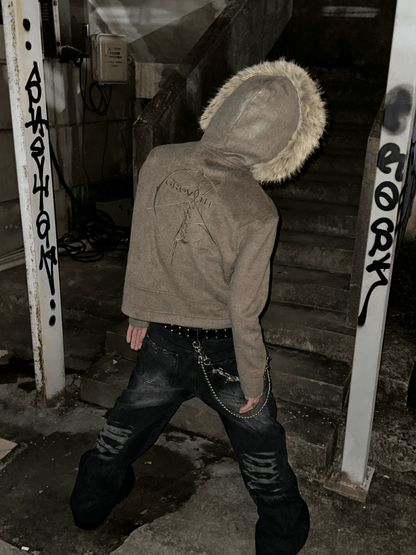 SGW Woolen Fox Fur Fleece Jacket - Dekayed