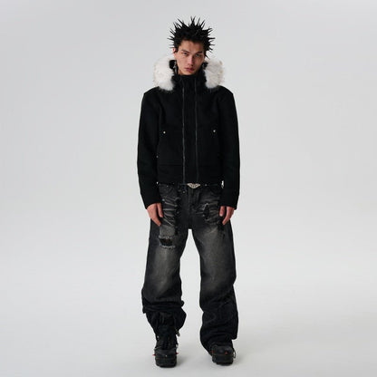 SGW Woolen Fox Fur Fleece Jacket - Dekayed