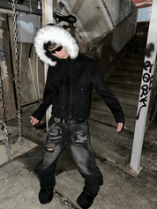 SGW Woolen Fox Fur Fleece Jacket - Dekayed