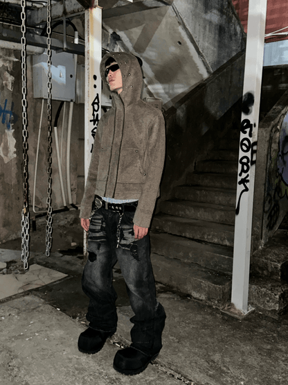 SGW Woolen Fox Fur Fleece Jacket - Dekayed