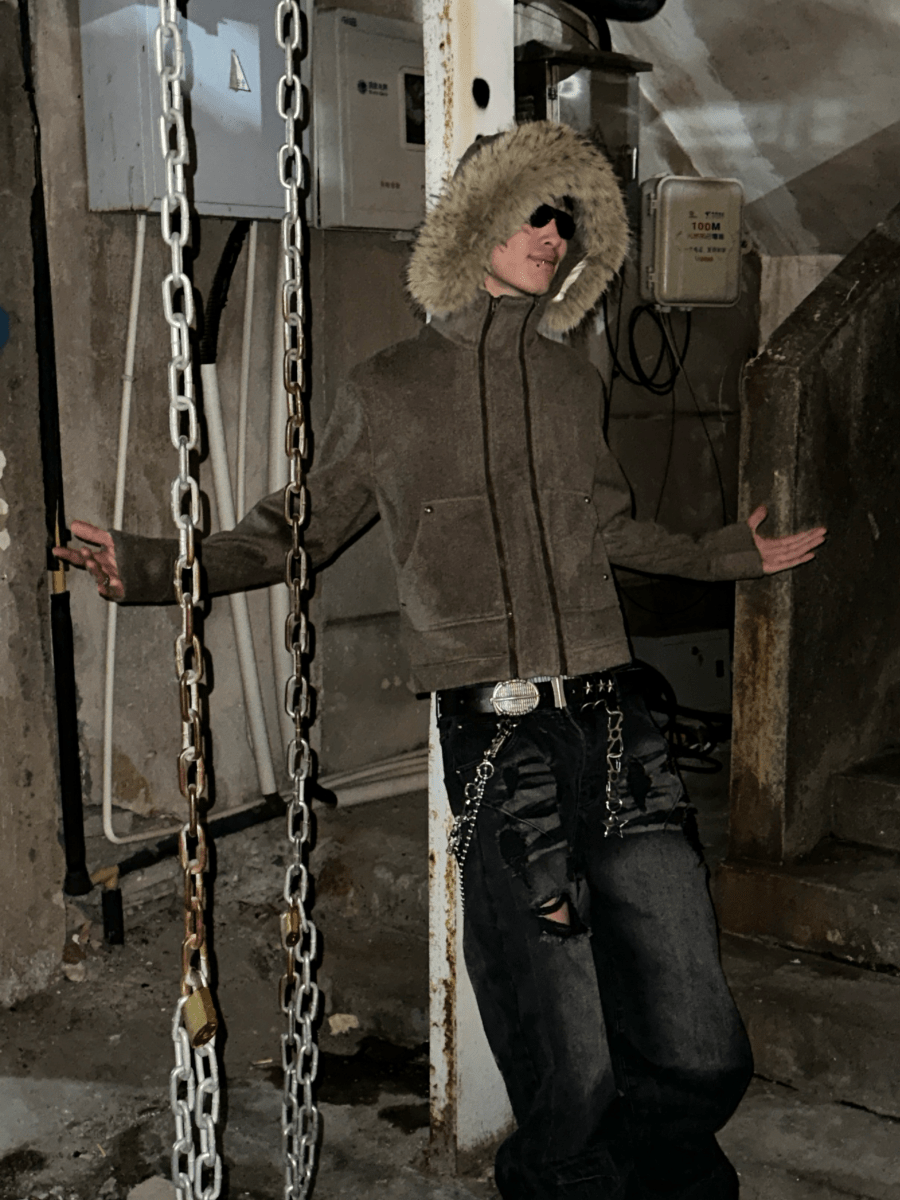 SGW Woolen Fox Fur Fleece Jacket - Dekayed