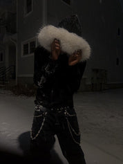 SGW Woolen Fox Fur Fleece Jacket - Dekayed