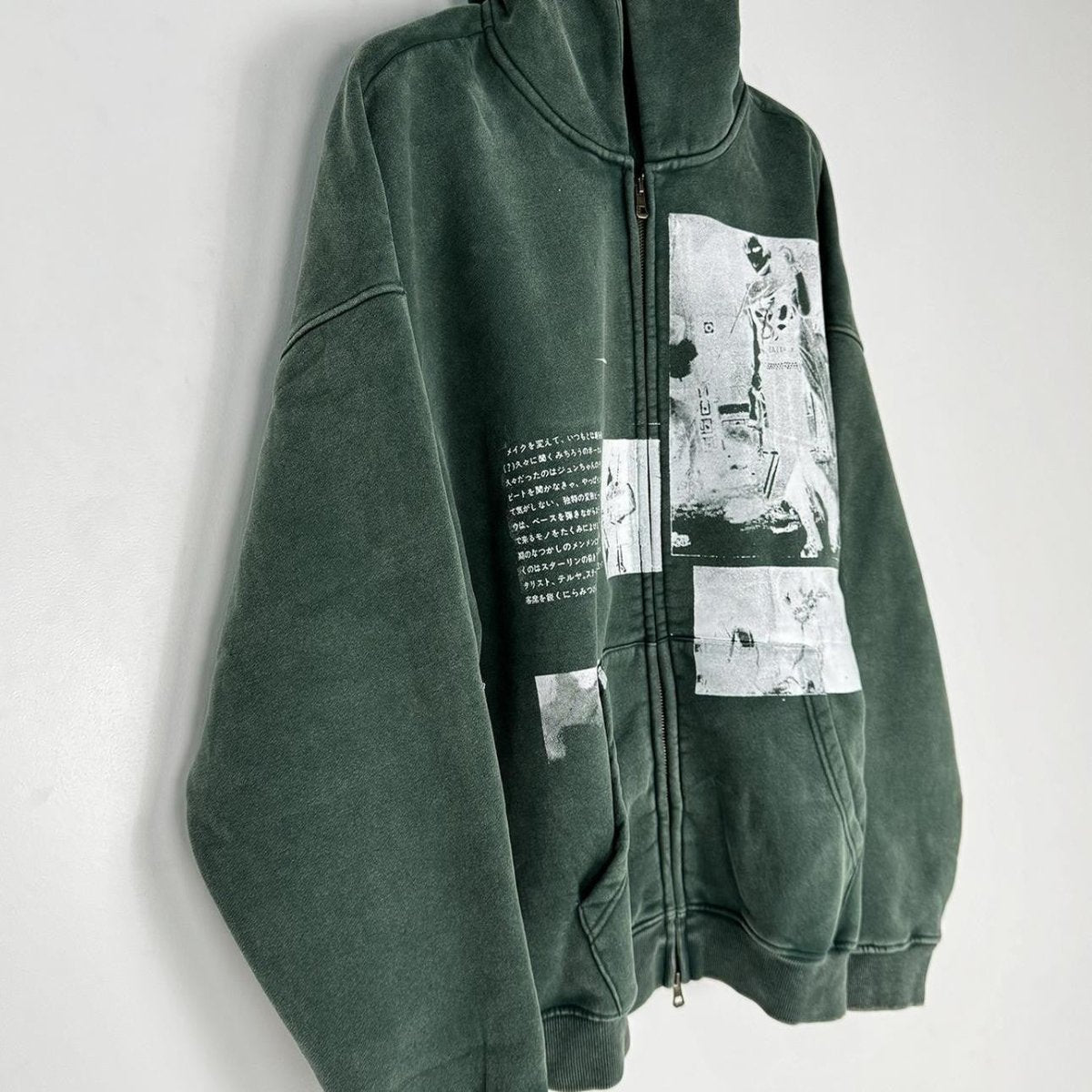 Shadow Print Zip Hoodie – Noir Vision Edition - Dekayed