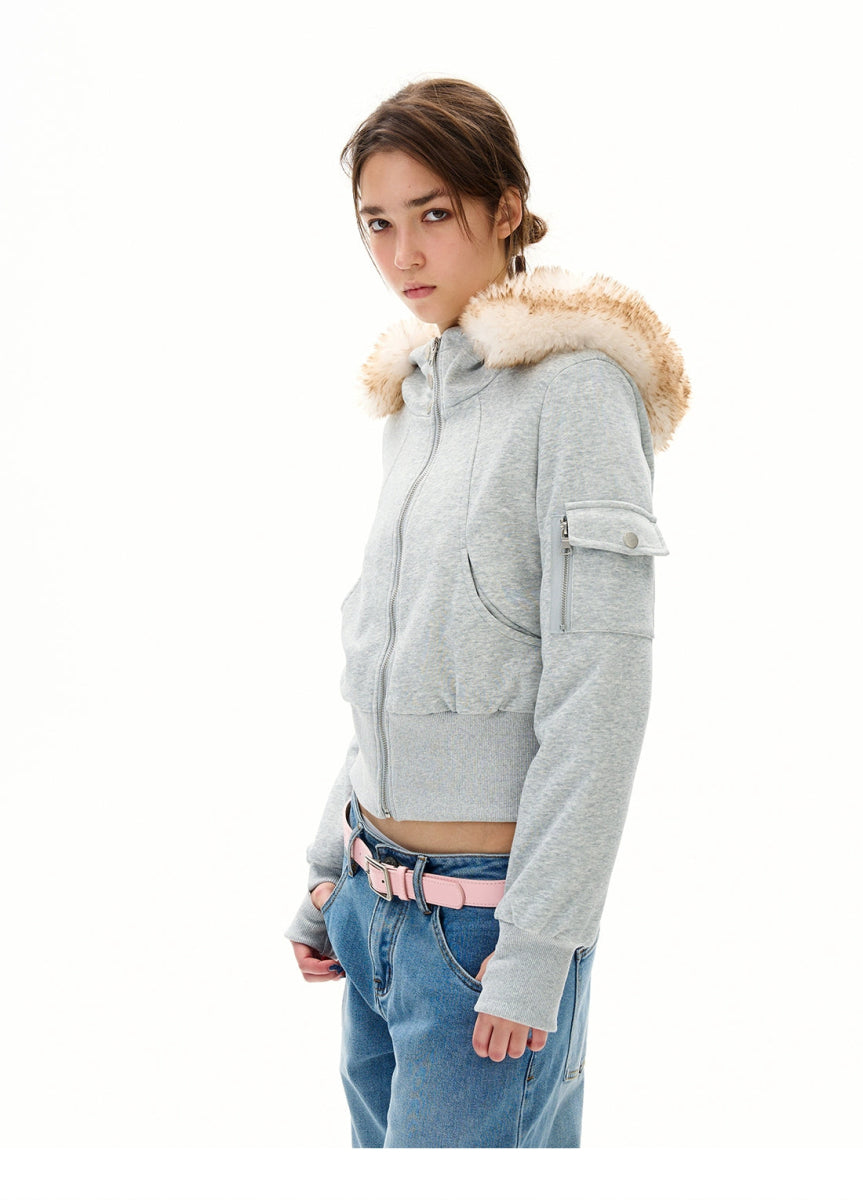 Short Jacket with Fuzzy Lining - Dekayed