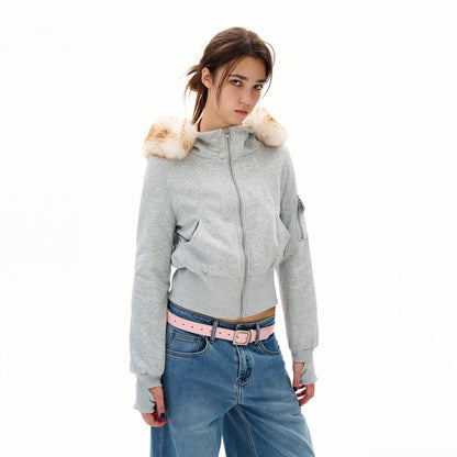 Short Jacket with Fuzzy Lining - Dekayed