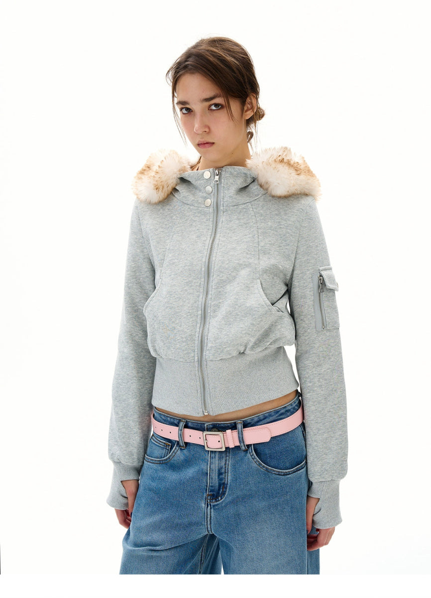 Short Jacket with Fuzzy Lining - Dekayed