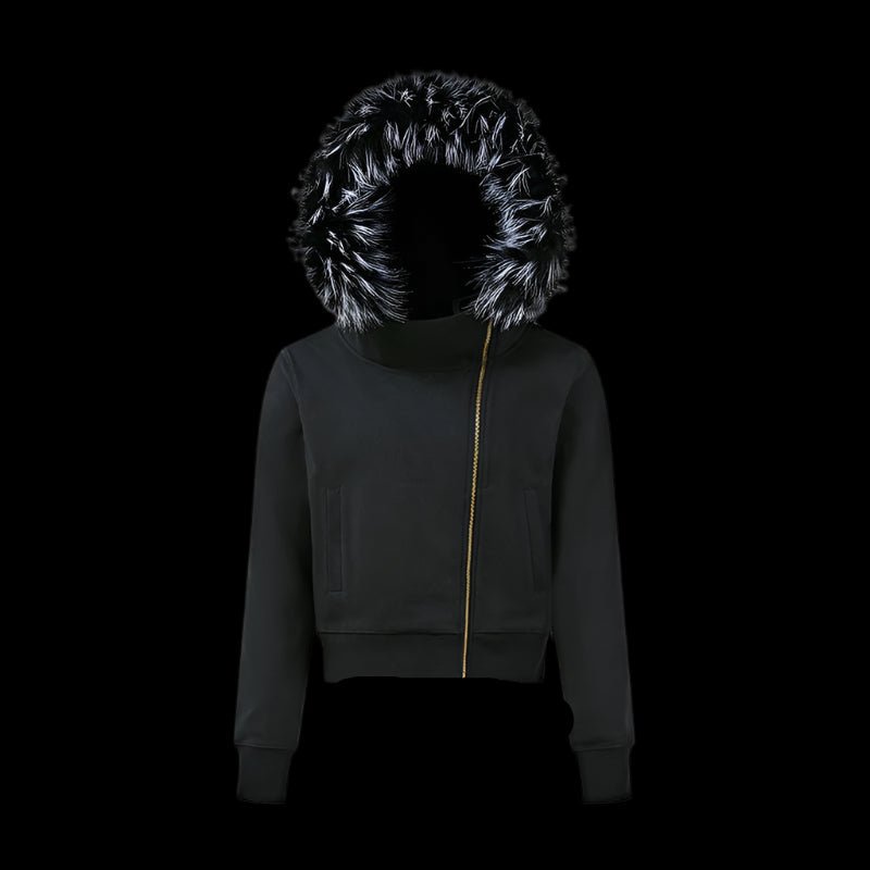 Side Zip Fur Hooded Jacket - Dekayed