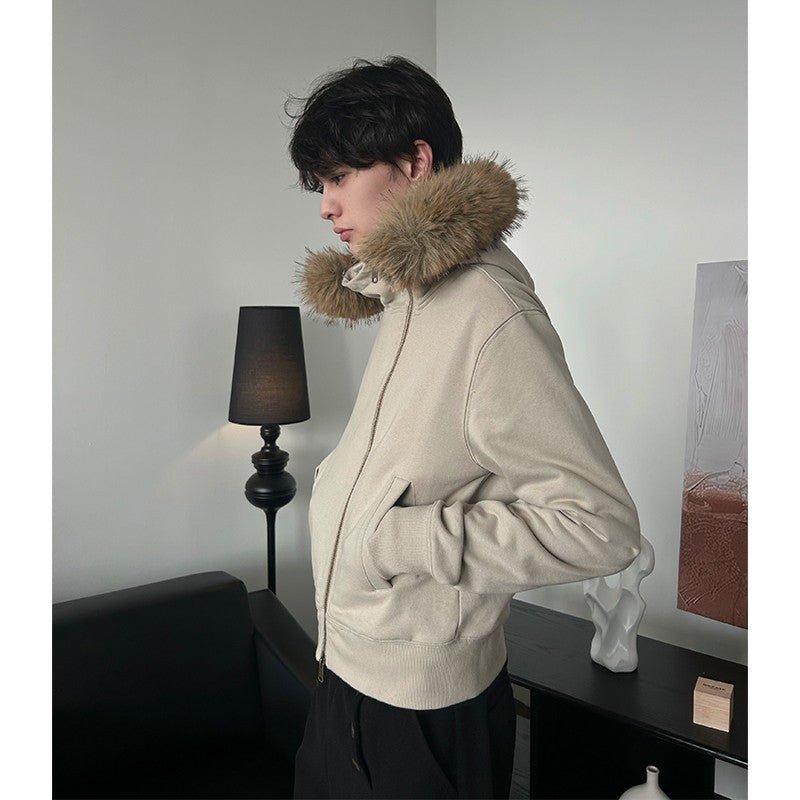 Side Zip Fur Hooded Jacket - Dekayed