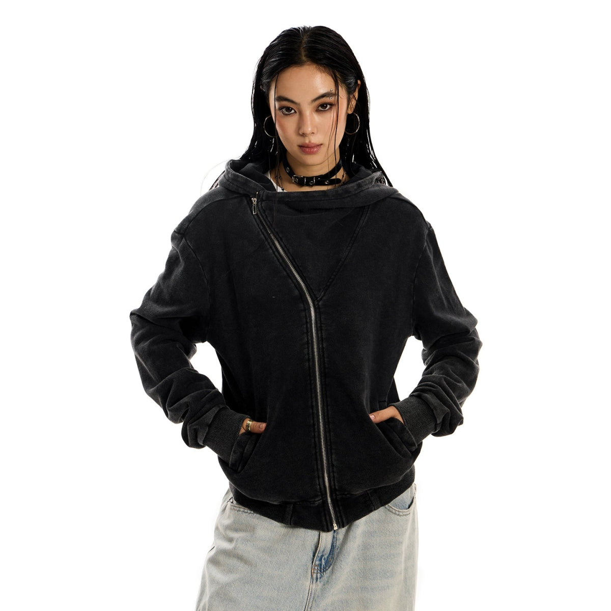 Side Zip Hooded Jacket - Dekayed