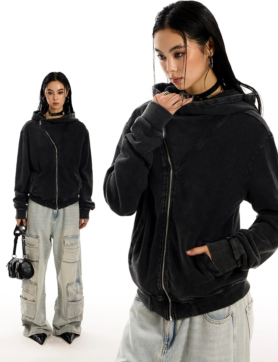 Side Zip Hooded Jacket - Dekayed