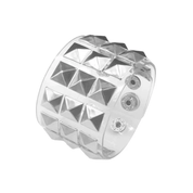 Silver Pyramid Transparent Studded Bracelet - Dekayed