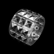 Silver Pyramid Transparent Studded Bracelet - Dekayed