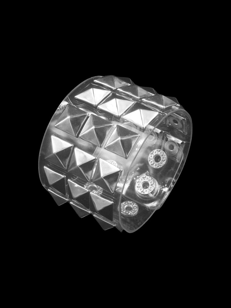 Silver Pyramid Transparent Studded Bracelet - Dekayed