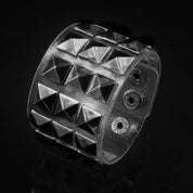 Silver Pyramid Transparent Studded Bracelet - Dekayed
