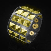 Silver Pyramid Transparent Studded Bracelet - Dekayed
