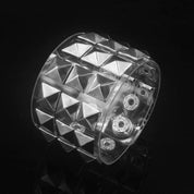 Silver Pyramid Transparent Studded Bracelet - Dekayed