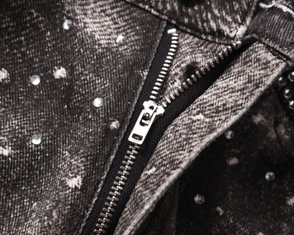 Skeleton Diamond Denim Jeans - Dekayed