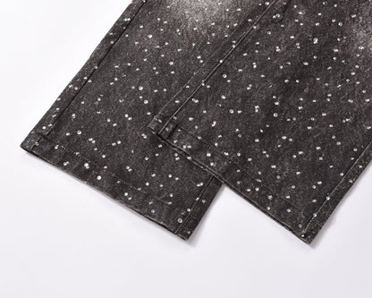 Skeleton Diamond Denim Jeans - Dekayed