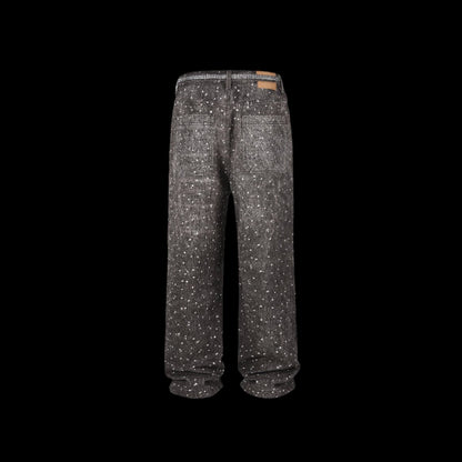 Skeleton Diamond Denim Jeans - Dekayed