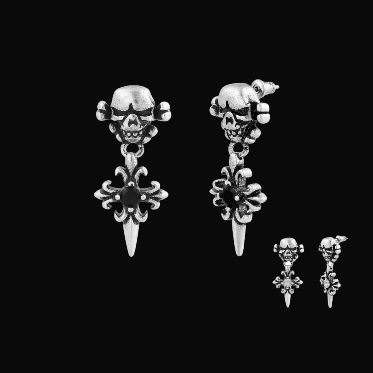 Skull Cross Stud Earrings - Dekayed
