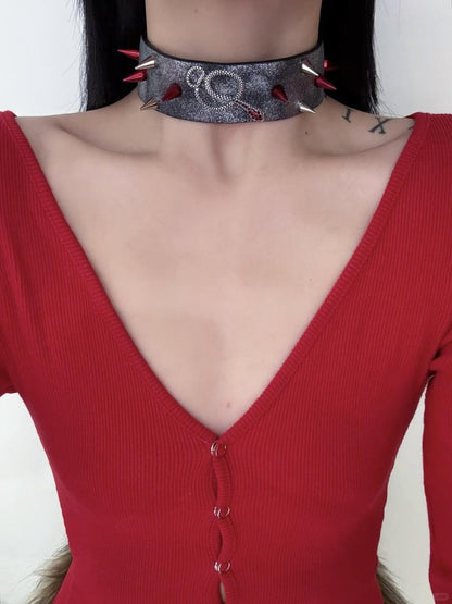 Snake Bite Diamond Nail Bracelet/Choker - Dekayed