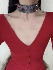 Snake Bite Diamond Nail Bracelet/Choker - Dekayed