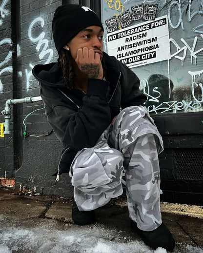 Snow Camouflage Patchwork Fur Tracksuit - Dekayed