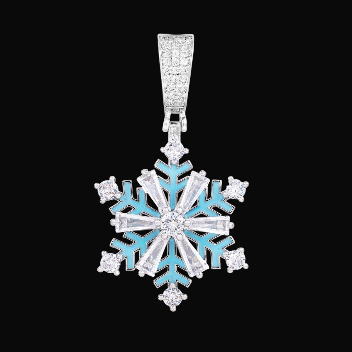 Snowflake Glow - in - the - Dark Rotatable Pendant Necklace - Dekayed