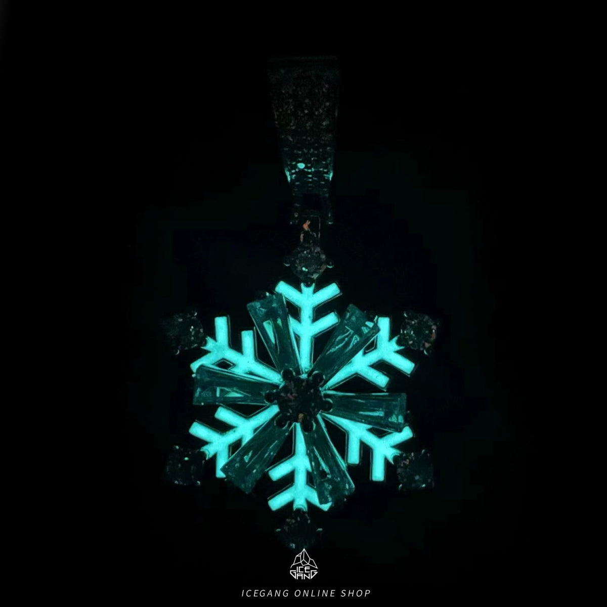 Snowflake Glow - in - the - Dark Rotatable Pendant Necklace - Dekayed