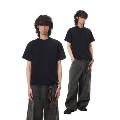 Splicing Thread Short Sleeve Shirt - Dekayed