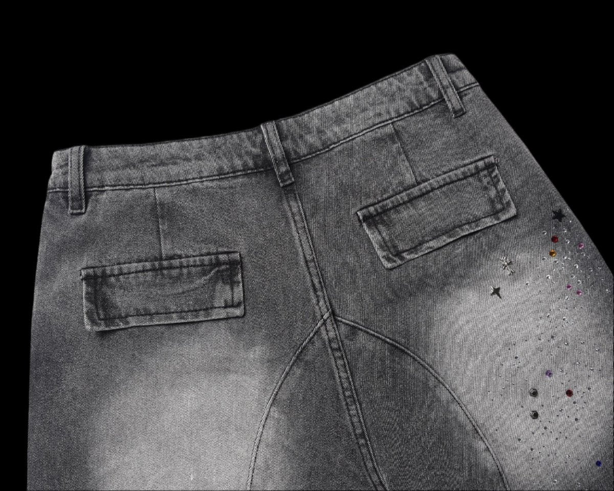 Stardust Fade Denim Jorts - Dekayed