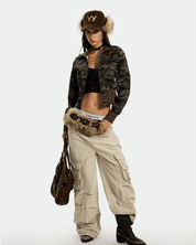 Studded Black Camo Jacket - Dekayed