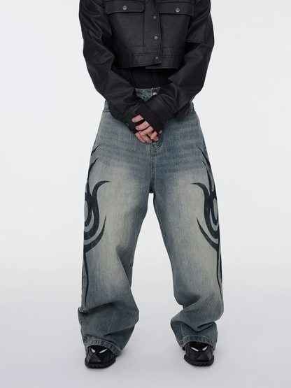 TattooFade Baggy Denim Jeans - Dekayed
