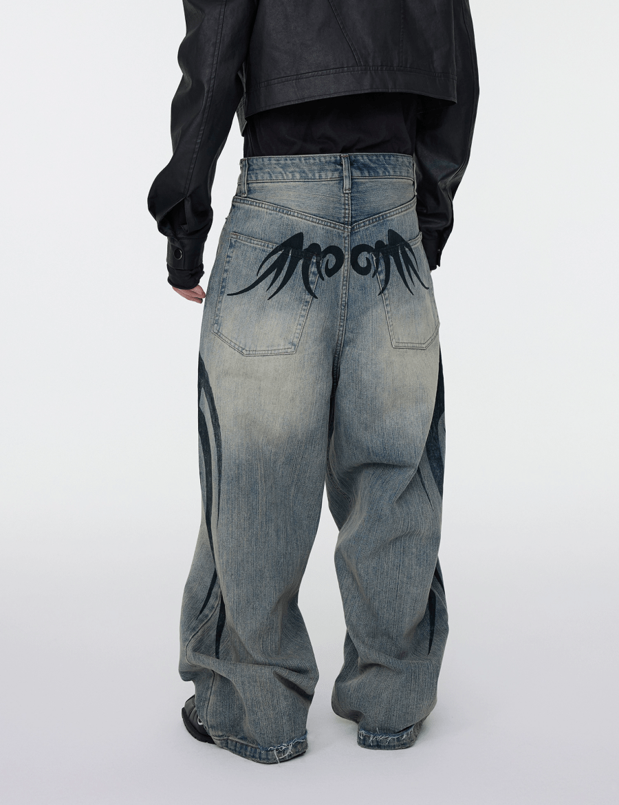 TattooFade Baggy Denim Jeans - Dekayed