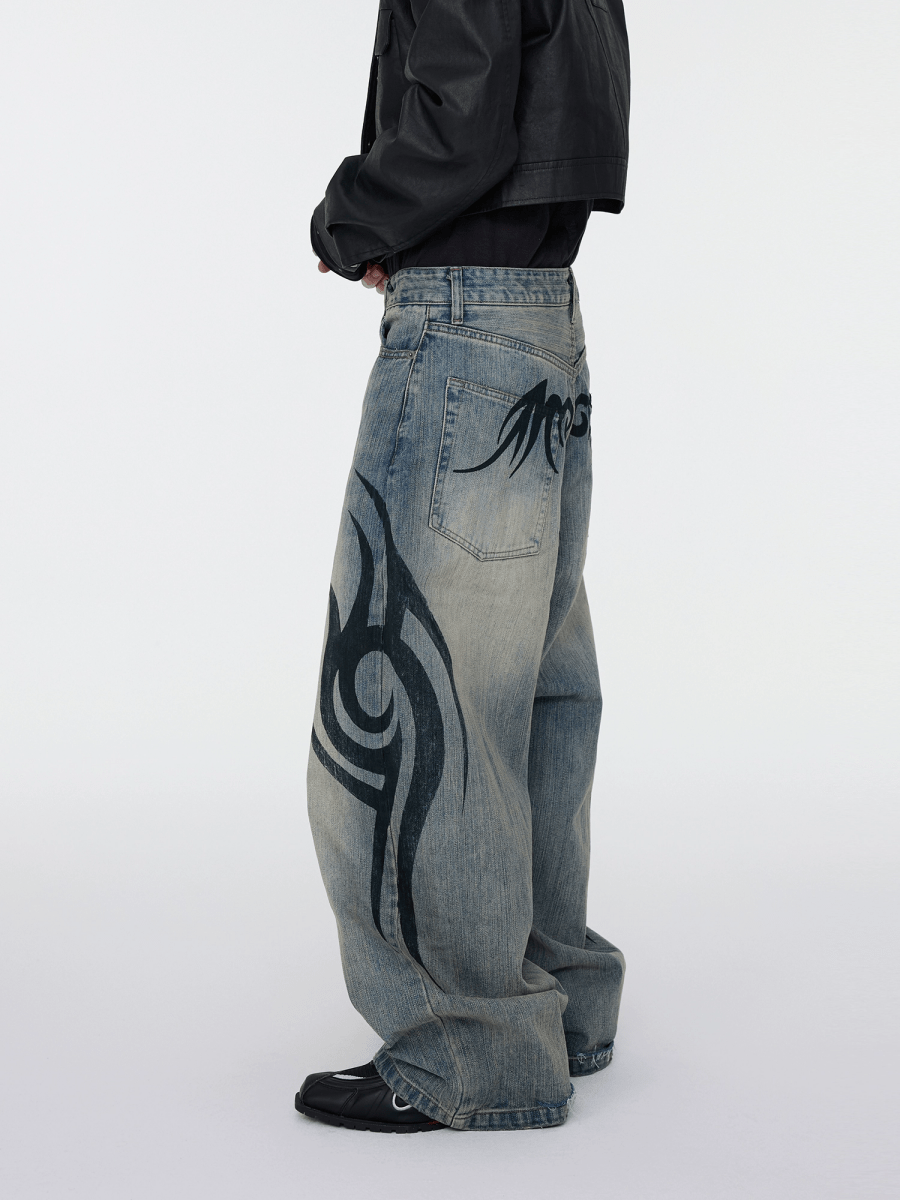 TattooFade Baggy Denim Jeans - Dekayed