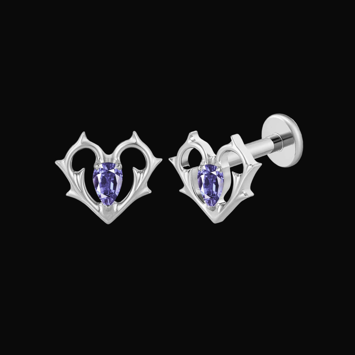 Thorn Hollow Heart Earrings - Dekayed