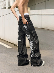 Toxic Baggy Embroidered Jeans - Dekayed