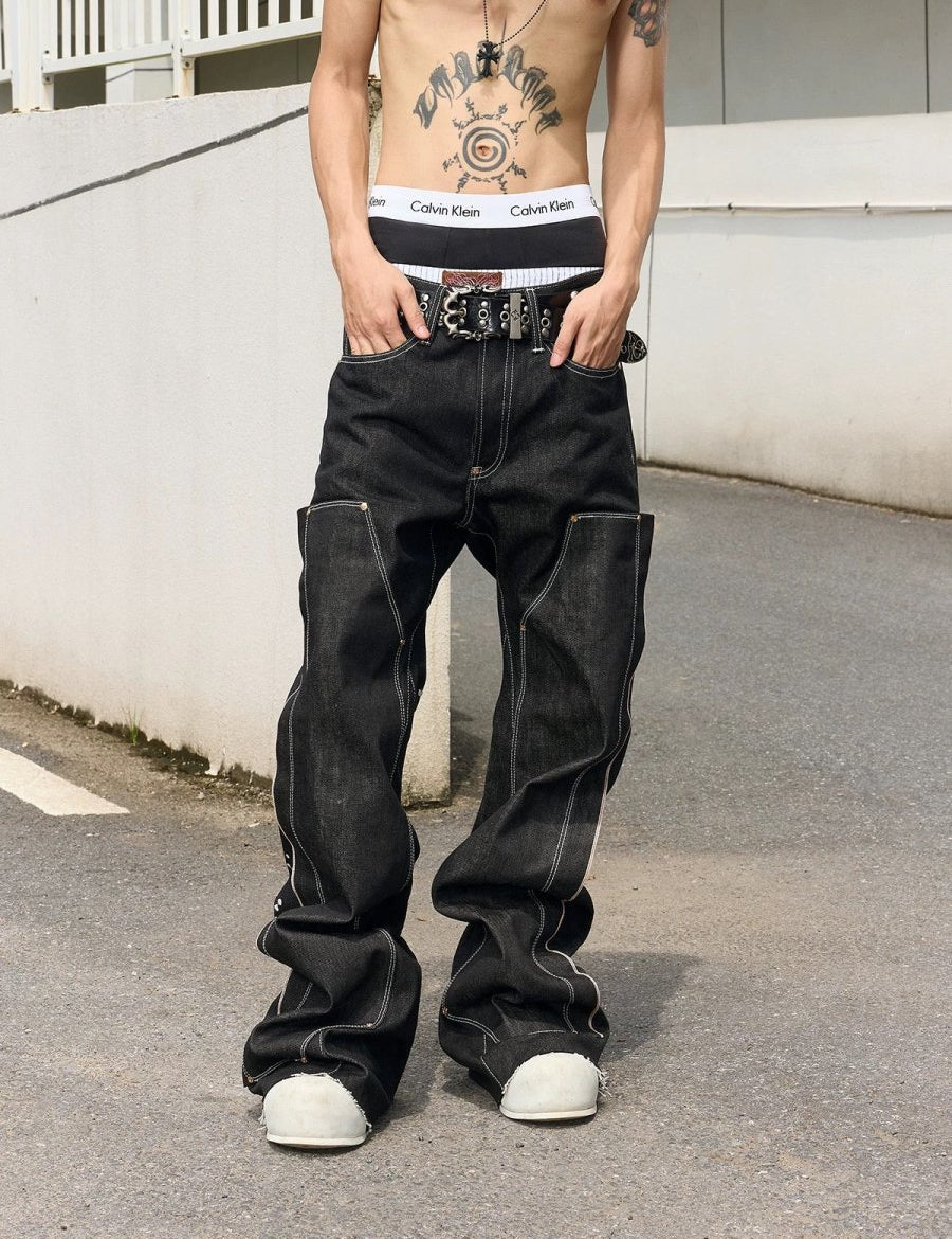 Toxic Baggy Embroidered Jeans - Dekayed