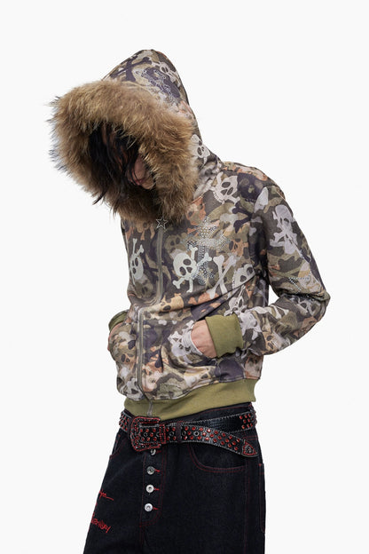 Toxic Digital Skull Camouflage Hoodie - Dekayed