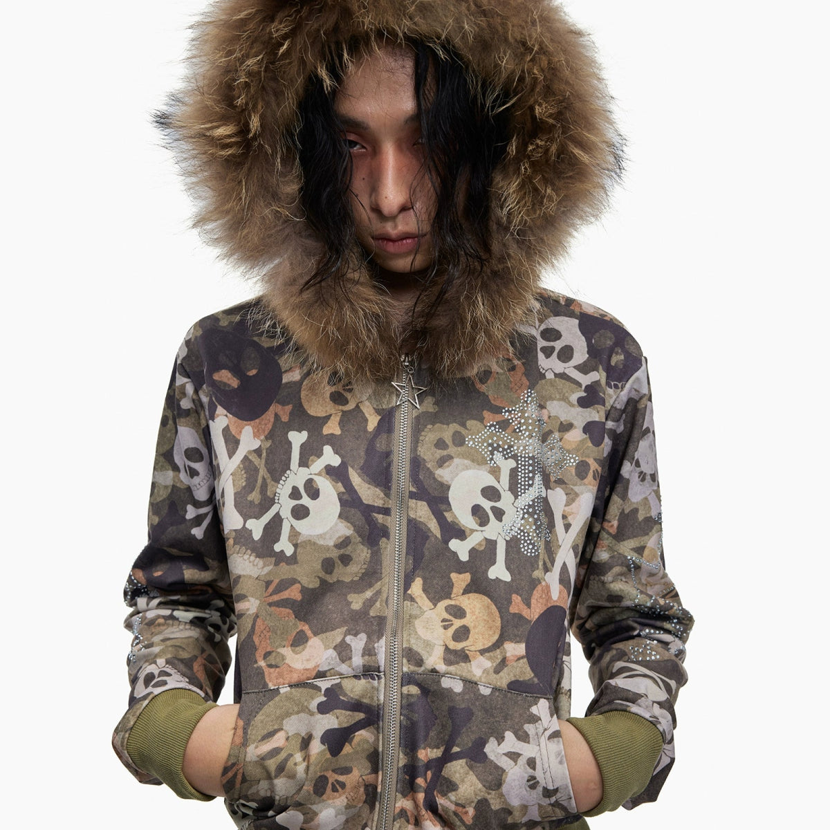 Toxic Digital Skull Camouflage Hoodie - Dekayed
