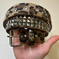Brown Cheetah Studded Belt