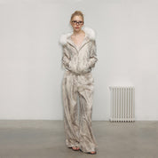 Vintage Leopard Print Removable Fur Collar Jacket - Dekayed