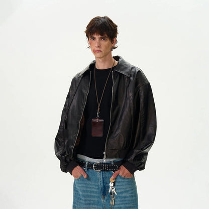 Vintage Motorcycle Quilted Leather Jacket - Dekayed